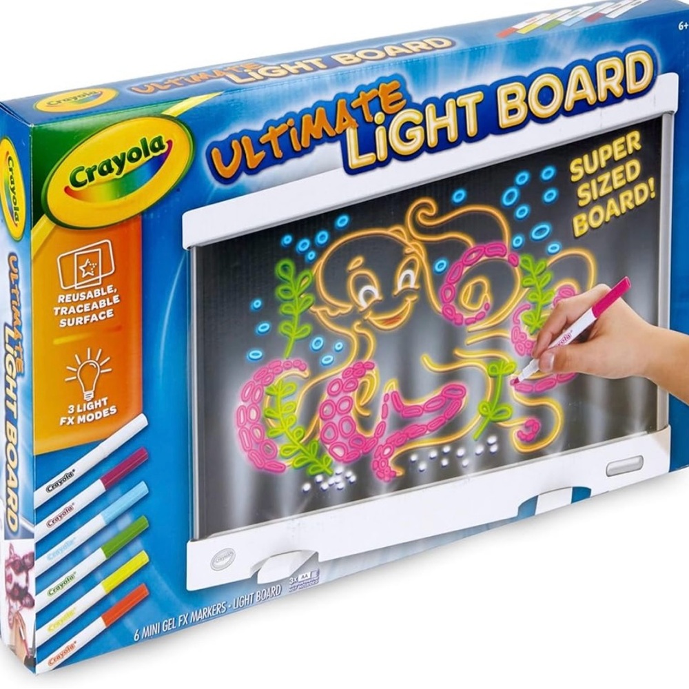 Crayola Light Board with Multicolor Gel Markers
